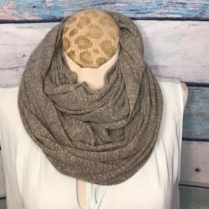 3/$20 Oatmeal gold sparkle infinity scarf